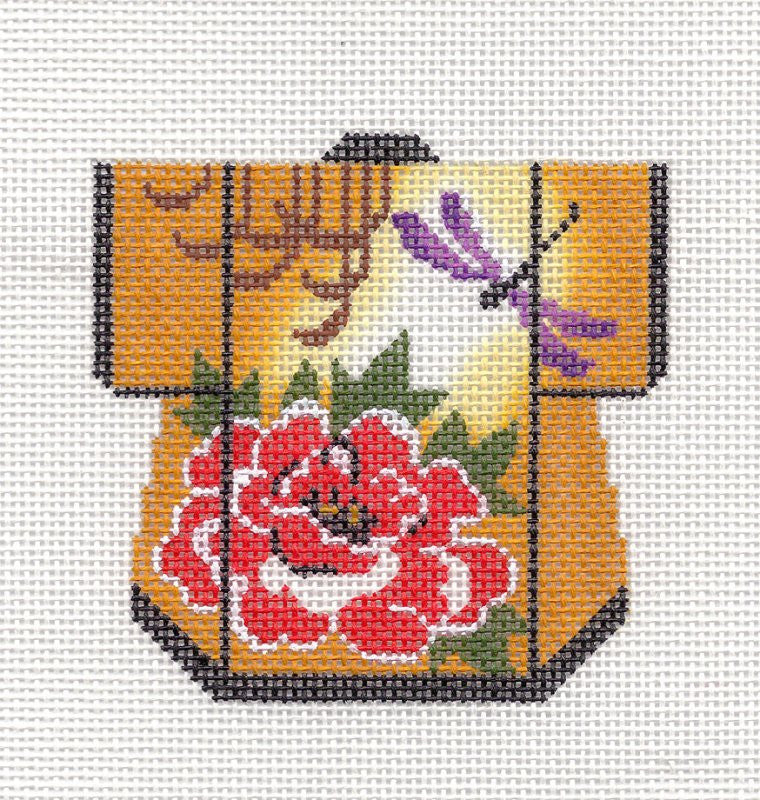 Kimono ~ Dragonfly Oriental Petite Kimono handpainted 18 Mesh Needlepoint Canvas Ornament by LEE