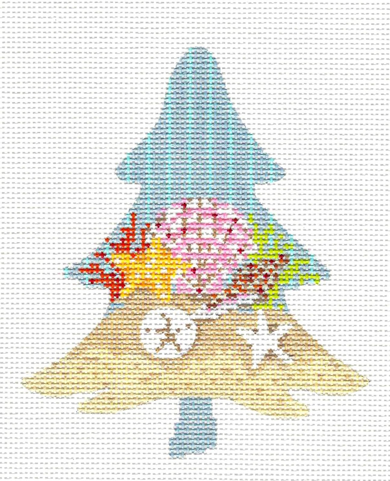 Kelly Clark Tree – Seashells & Starfish at the Beach Tree handpainted 18 mesh Needlepoint Canvas Ornament
