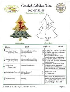 Kelly Clark Tree ~ Lobster Canvas & STITCH GUIDE handpainted Needlepoint Canvas Ornament SET