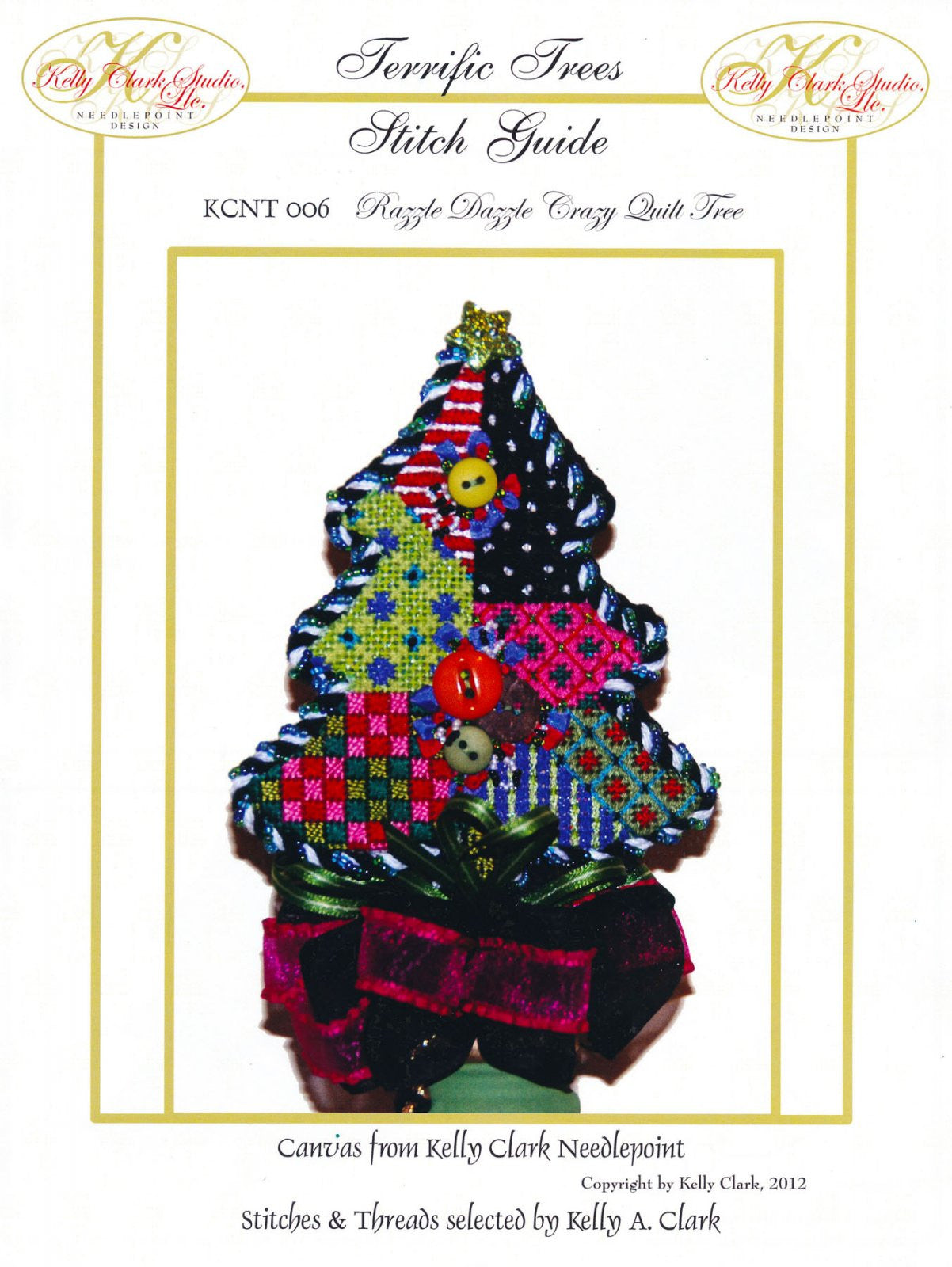 Kelly Clark Tree ~ Terrific Trees #6 Canvas & STITCH GUIDE handpainted Needlepoint Canvas