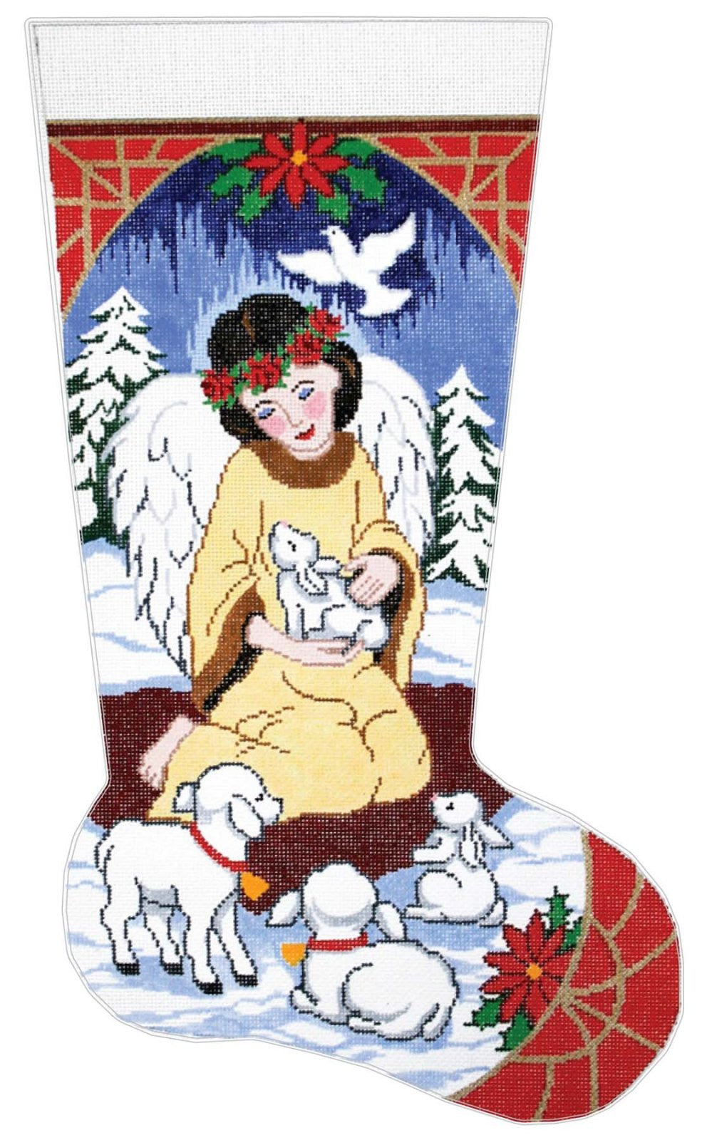 Stocking~ Full Size Woodland Angel handpainted Needlepoint Canvas