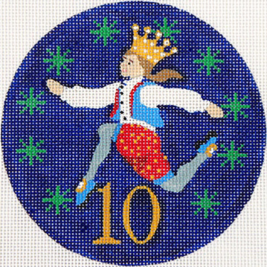 12 Days of Christmas ~ 10 Lords Leaping & STITCH GUIDE on HP Needlepoint Canvas by JulieMar