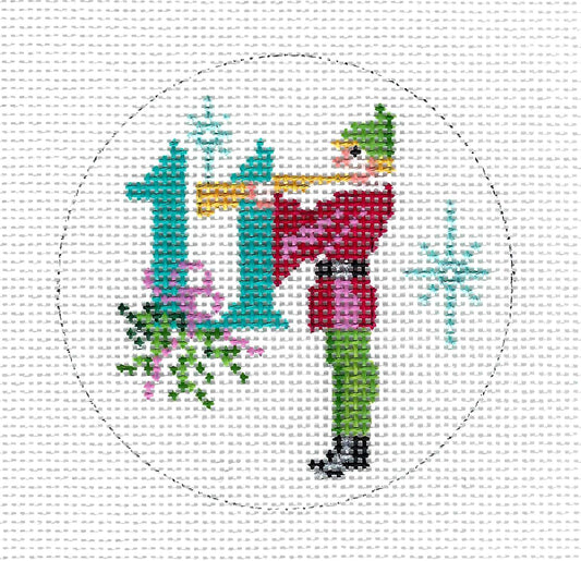 12 Days of Christmas ~ 11 Pipers Piping 13 Mesh handpainted Needlepoint Canvas by Alice Peterson