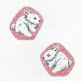 Bunny ~ WHITE  BUNNY RABBIT 2 sided handpainted 18 Mesh Needlepoint Ornament Canvas by MM Designs