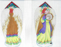 Christmas ~ 2 Sided ANGEL Ornament 8.25" Tall handpainted 18 mesh Needlepoint Canvas by DEDE