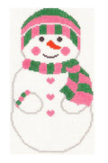 MRS. FROSTY the SNOWMAN handpainted 18 Mesh Needlepoint Canvas Ornament by Silver Needle