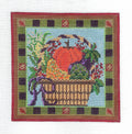 Autumn Harvest Basket with Pumpkin 18 Mesh handpainted 5" Square Needlepoint Canvas by Kelly Clark