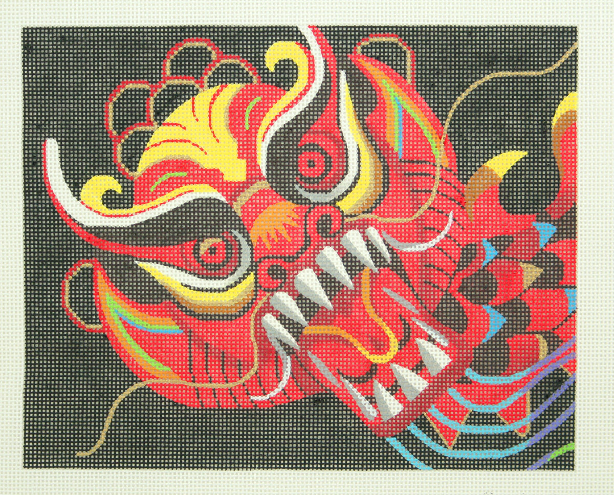 Dragon Canvas ~ Year of the Dragon by Leigh Designs 13 Mesh handpainted "BF" Insert Needlepoint Canvas from LEE