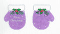 Baby's ~ First Christmas Lavender 2 Sided Mittens 18 mesh handpainted  Needlepoint Ornament Canvas by Pepperberry