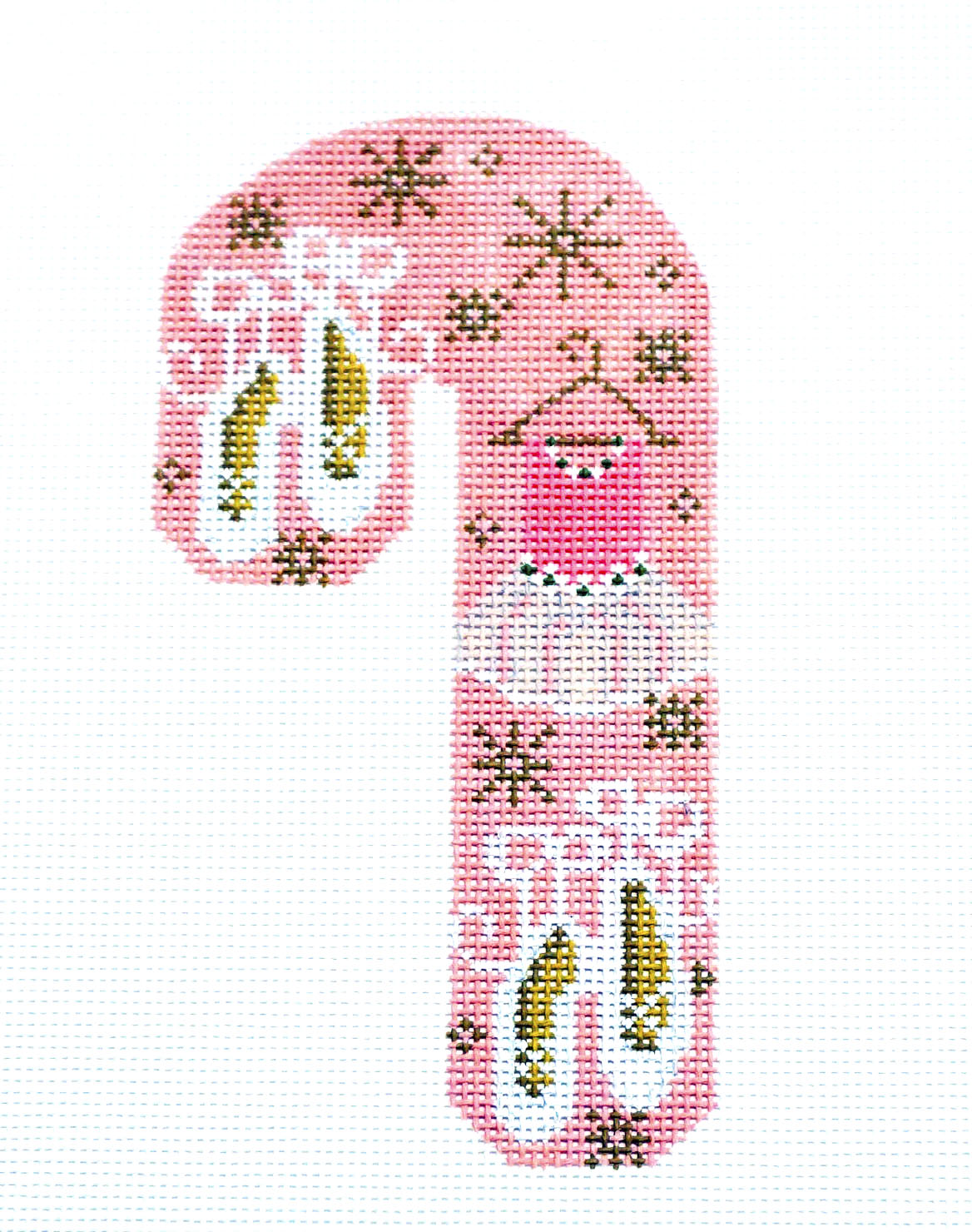 Candy Cane ~ Ballerina Girl's BALLET Dance 18 Mesh Medium Candy Cane Ornament handpainted Needlepoint Canvas by CH Designs ~Danji