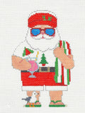Santa ~ Beach Santa Ornament handpainted 18 Mesh Needlepoint Canvas by Susan Roberts