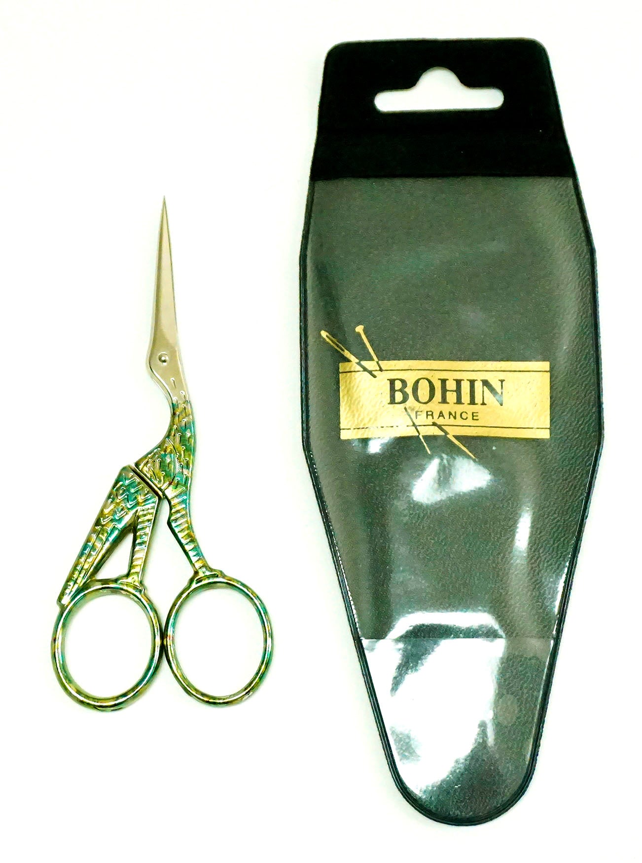 SCISSORS ~ Bohin "Green Marbled Effect"  French Embroidery Scissors ~ Needlepoint, Embroidery, X-Stitch