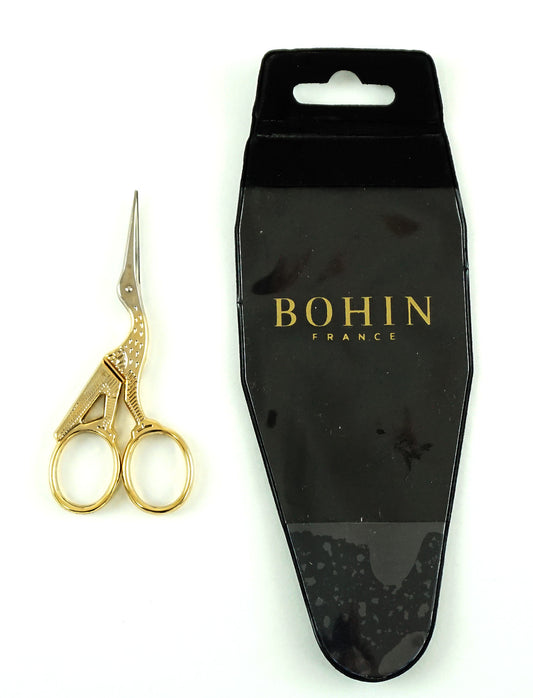 SCISSORS ~ Golden "Stork" French Embroidery Scissors 3.5" for Needlepoint, Embroidery, X-Stitch by Bohin