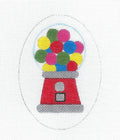 Oval ~ Gumball Machine Oval handpainted 18 Mesh Christmas Needlepoint Ornament Canvas by Raymond Crawford