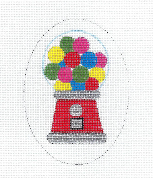 Oval ~ Gumball Machine Oval handpainted 18 Mesh Christmas Needlepoint Ornament Canvas by Raymond Crawford