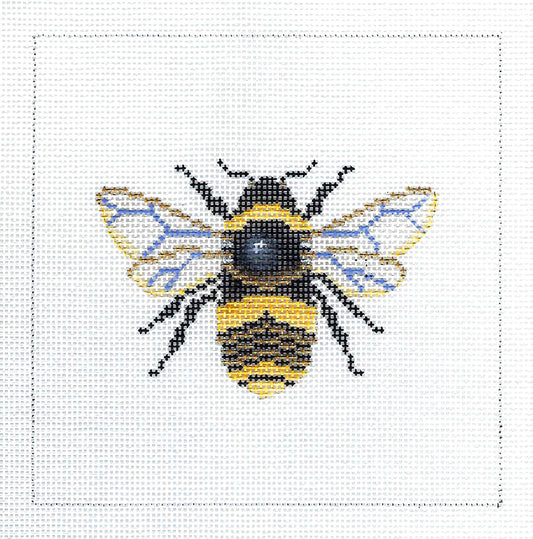 Elegant Bumble Bee 5" Square handpainted 18mesh Needlepoint Canvas by Amanda Lawford