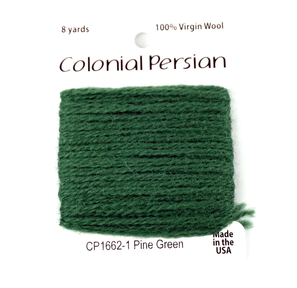 3 Ply Persian Wool "Pine Green" #1662 Needlepoint Stitching Thread by Colonial ~ USA Made