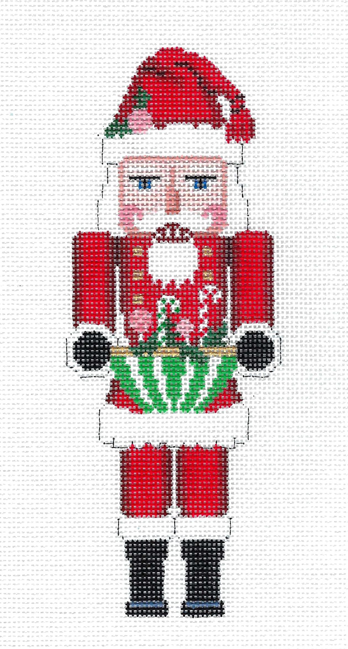 Santa ~ Candy Bowl Santa Nutcracker 18 Mesh handpainted Needlepoint Ornament Canvas by Susan Roberts