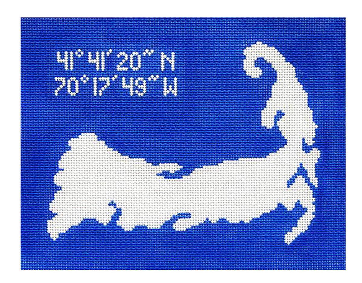 CAPE COD, MASSACHUSETTS handpainted Needlepoint Pillow Canvas by Silver Needle