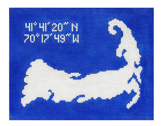 CAPE COD, MASSACHUSETTS handpainted Needlepoint Pillow Canvas by Silver Needle