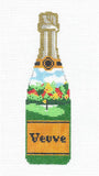 "Veuve" Single Champagne Bottle MASTERS OPEN GOLF handpainted Needlepoint Canvas by C'ate La Vie