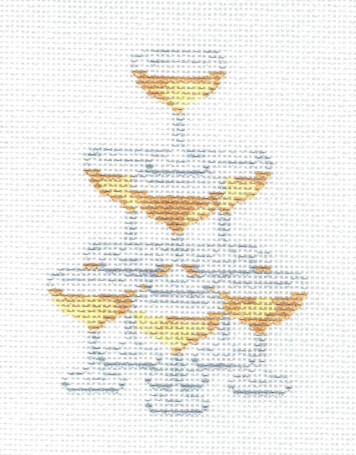 "Veuve" TOWER of Champagne Glasses 18 Mesh handpainted Needlepoint Ornament Canvas by C'ate La Vie