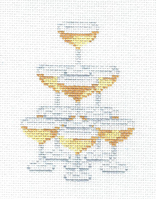 "Veuve" TOWER of Champagne Glasses 18 Mesh handpainted Needlepoint Ornament Canvas by C'ate La Vie
