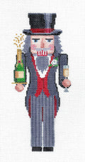 Nutcracker ~ Champagne Nutcracker with Champagne Bottle & Glass handpainted 18 Mesh Needlepoint Ornament Canvas by Susan Roberts