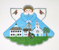 Angel ~ STATE of CONNECTICUT Angel & Charms hand painted 18 Mesh Needlepoint Ornament Canvas by Painted Pony