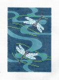 Insert ~ "Two Dragonflies Over Water" handpainted Needlepoint Canvas BC Insert by LEE