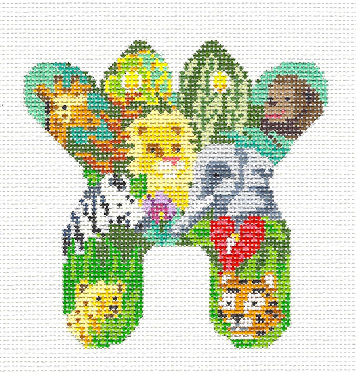 Edie & Ginger ~ Jungle Animals  FROG Ornament or Frame Weight handpainted 13 Mesh Needlepoint Canvas