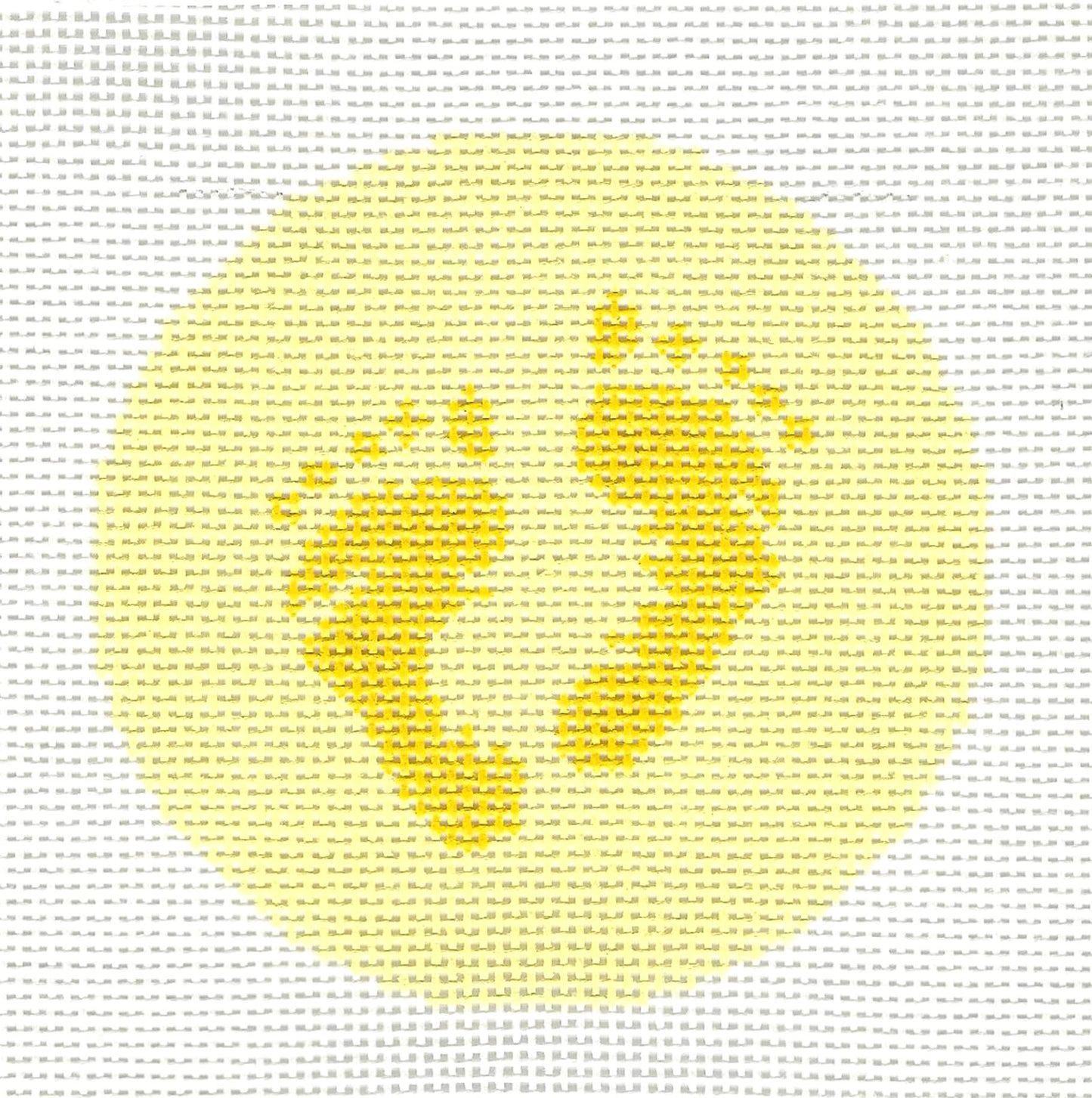 Baby Round ~ Baby Footprints in Sunshine Yellow handpainted 3" Rd. Needlepoint Canvas by LEE