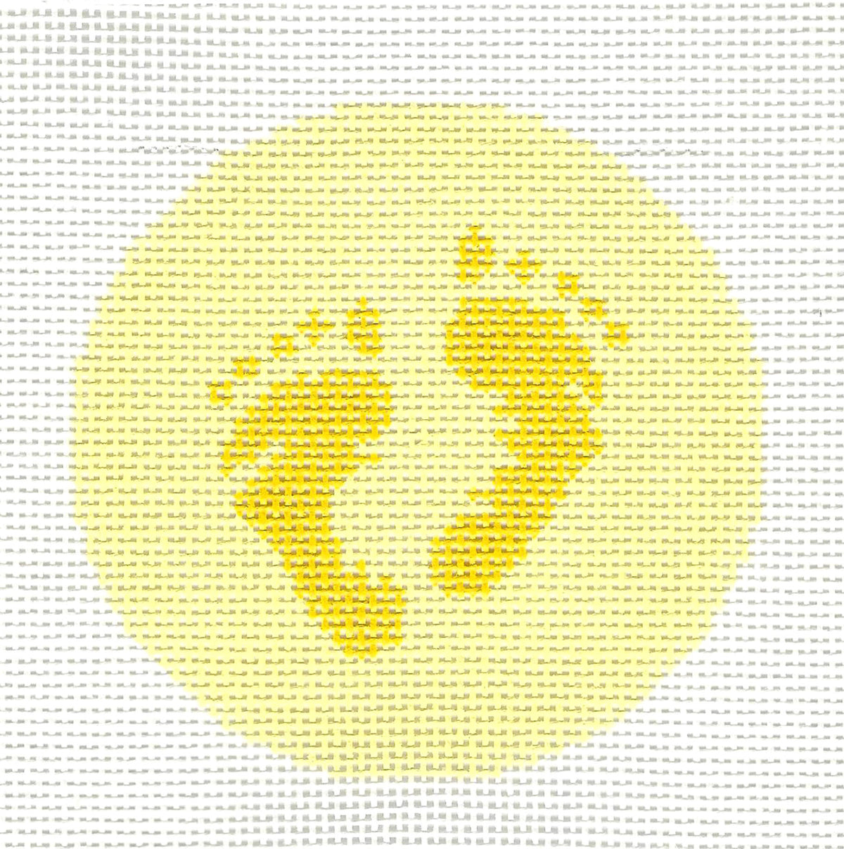 Baby Round ~ Baby Footprints in Sunshine Yellow 18 Mesh handpainted 3" Rd. Needlepoint Canvas by LEE