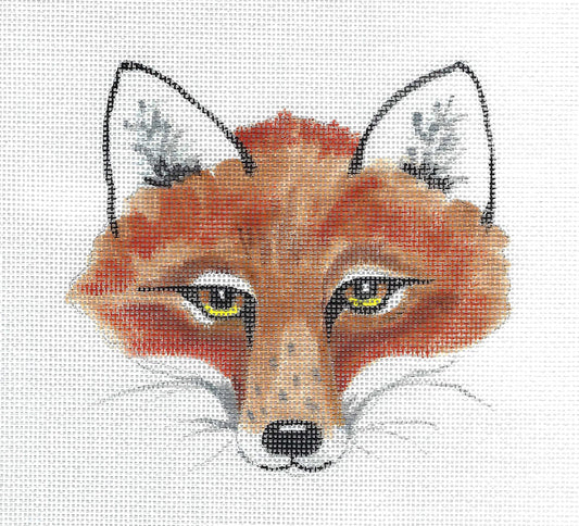 Fox Canvas ~ Life-like Red Fox Face handpainted 18 mesh Needlepoint Canvas by Barbara Eyre from Susan Roberts *** RETIRED ***