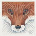 RED FOX Face handpainted  5" Square 13 Mesh Needlepoint Ornament Canvas by JP Needlepoint
