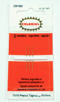 Colonial ~ English Gold Plated  Size 22 "Petites" Tapestry Needle,  Set of 3 for Needlepoint ~ Size 22 Petites