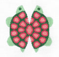 *EXCLUSIVE* ~ TURTLE in Green & Rose on 18 mesh handpainted Needlepoint Canvas by LEE