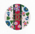 Gucci Garden Floral 4" Rd. handpainted 18 Mesh Needlepoint Ornament Canvas by Alice Peterson