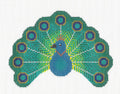 Bird ~ Elegant PEACOCK handpainted 18 Mesh Needlepoint Ornament Canvas by JP Needlepoint