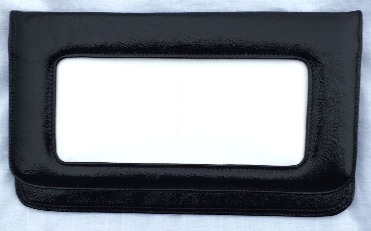 Accessory ~ Premium Black Leather " Classic Clutch Bag" BAG 64  for Hand Painted Needlepoint Canvas Insert by LEE