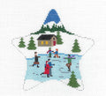 Christmas ~ Ice Skating Pond 18 Mesh handpainted Needlepoint Ornament Canvas by Susan Roberts