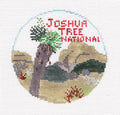 Travel Round ~ JOSHUA TREE NATIONAL PARK in California 18 Mesh handpainted 4" Rd. Needlepoint Canvas by Kathy Schenkel