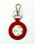 Key Tag ~ Red Leather Key Fob & Metal Clip & Ring for a  Needlepoint  Canvas Insert