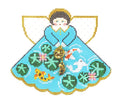 Angel ~ Koi Pond Angel with Charms Oriental handpainted 18 mesh Needlepoint Canvas by Painted Pony