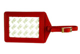 Accessory ~ Premium Red Leather Planet Earth Luggage or ID TAG for a Needlepoint Canvas