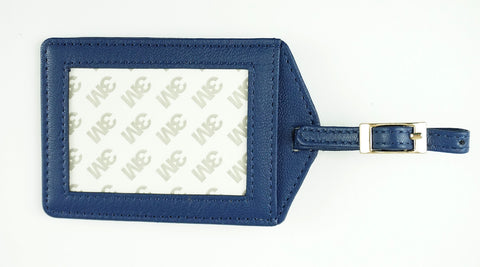 Accessory ~ Premium Dark Blue Leather Planet Earth Luggage or ID TAG for a Needlepoint Canvasee