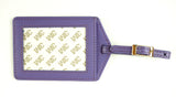 Accessory ~ Premium Purple Leather Planet Earth Luggage or ID TAG for a Needlepoint Canvas