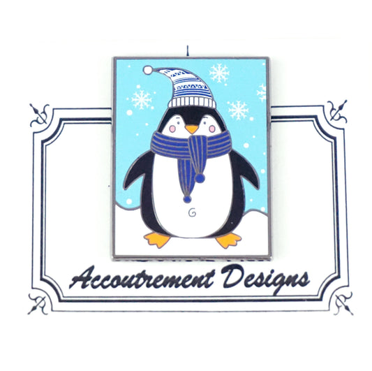 Magnet ~ Penguin in Snow Magnet Needle Holder for Needlepoint, Sewing Accountrement Designs