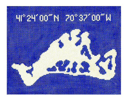 MARTHA'S VINEYARD, MASSACHUSETTS handpainted Needlepoint Pillow Canvas by Silver Needle