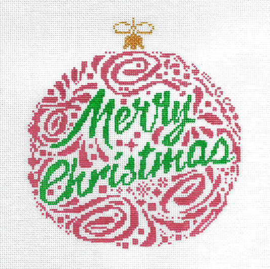 MERRY CHRISTMAS ~ handpainted 18 Mesh LG. Needlepoint Canvas by BP Designs from Danji
